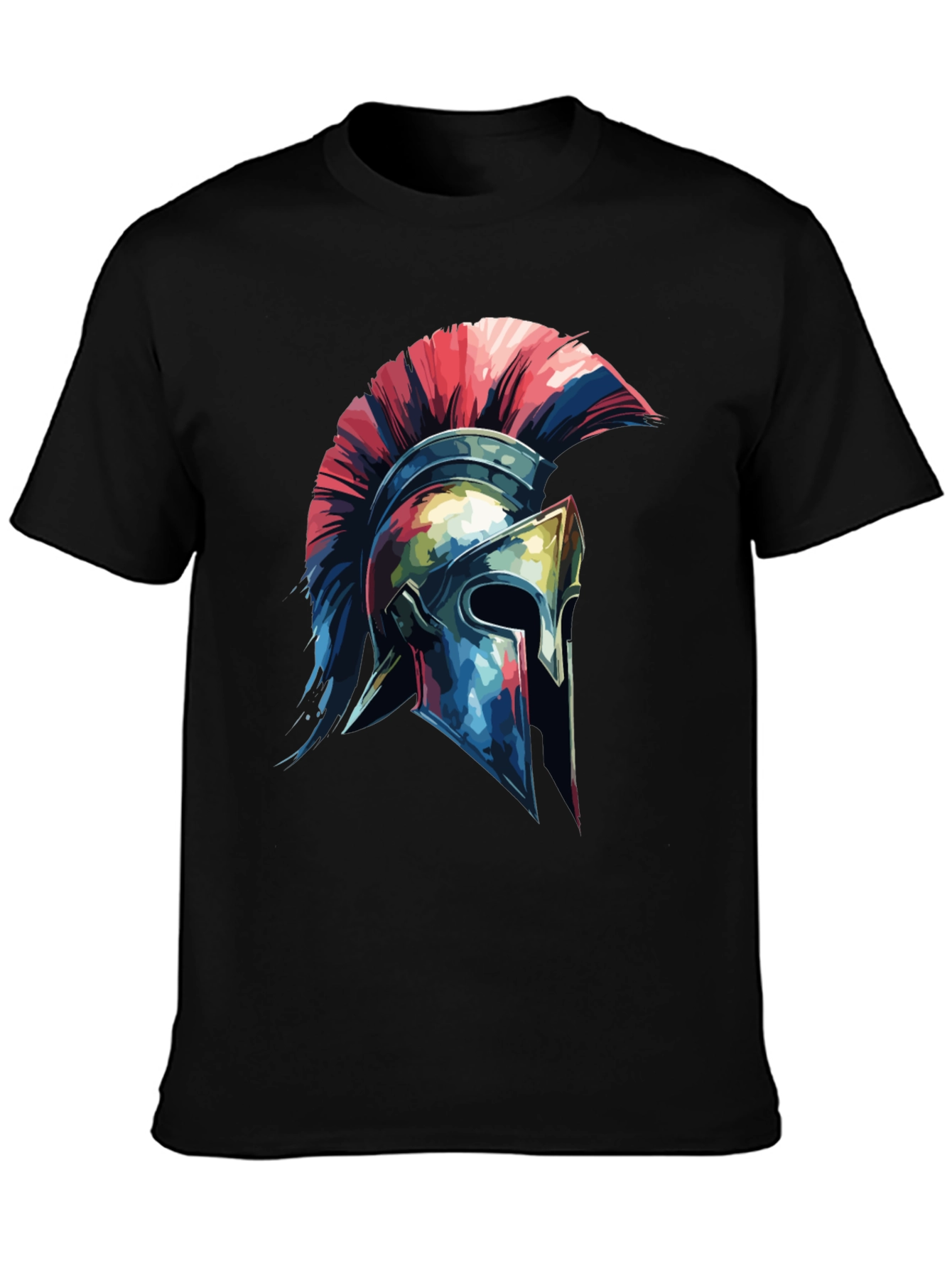 Spartan Helmet Graphic Tee - Black Cotton Blend