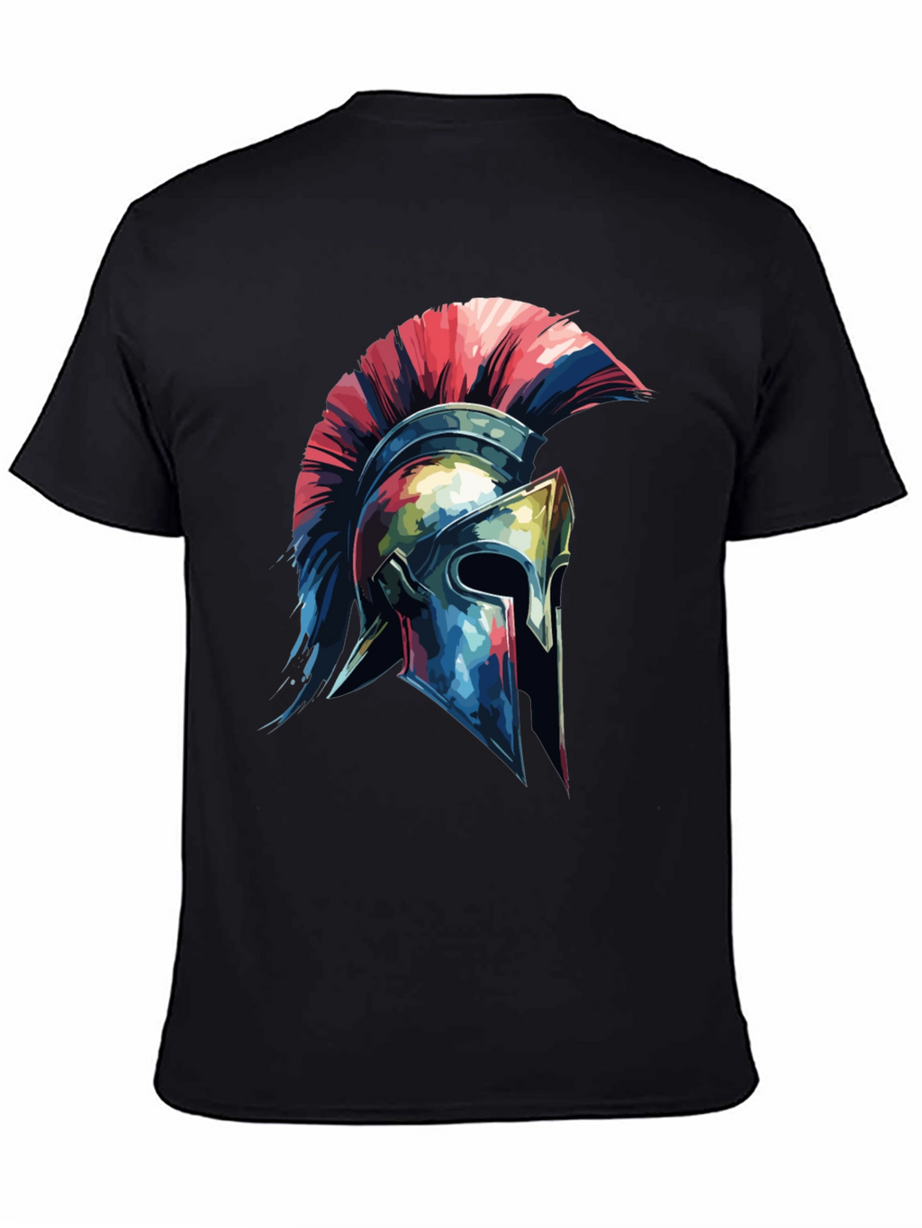 Spartan Helmet Graphic Tee - Black Cotton Blend