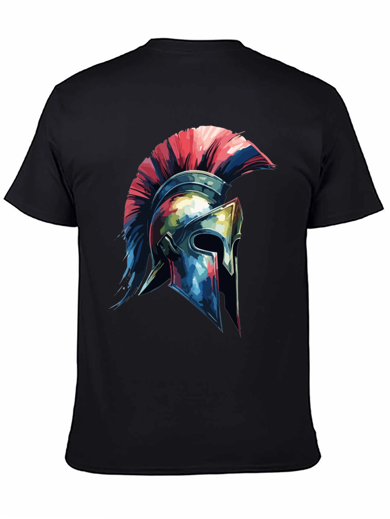 Spartan Helmet Graphic Tee - Black Cotton Blend