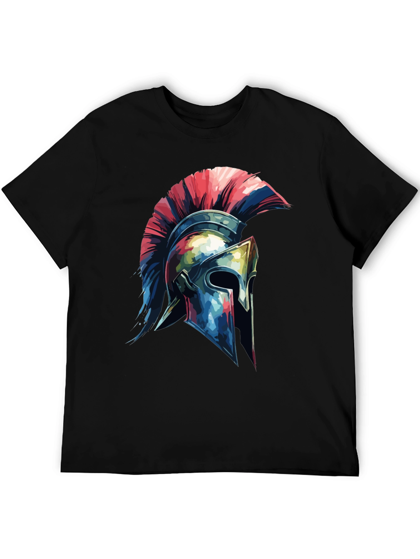Spartan Helmet Graphic Tee - Black Cotton Blend