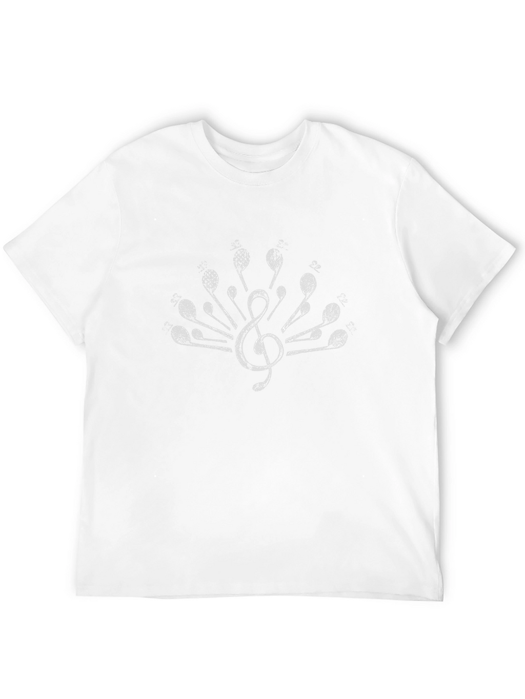 Musical Note Treble Clef Mens Black T-Shirt