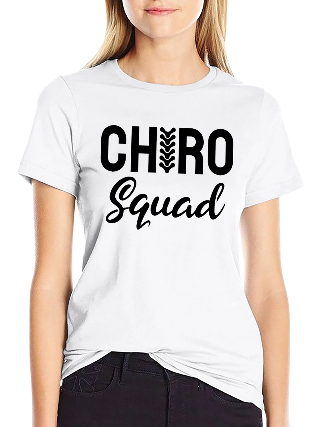 Chiro Squad Black T-Shirt Chiropractic Design