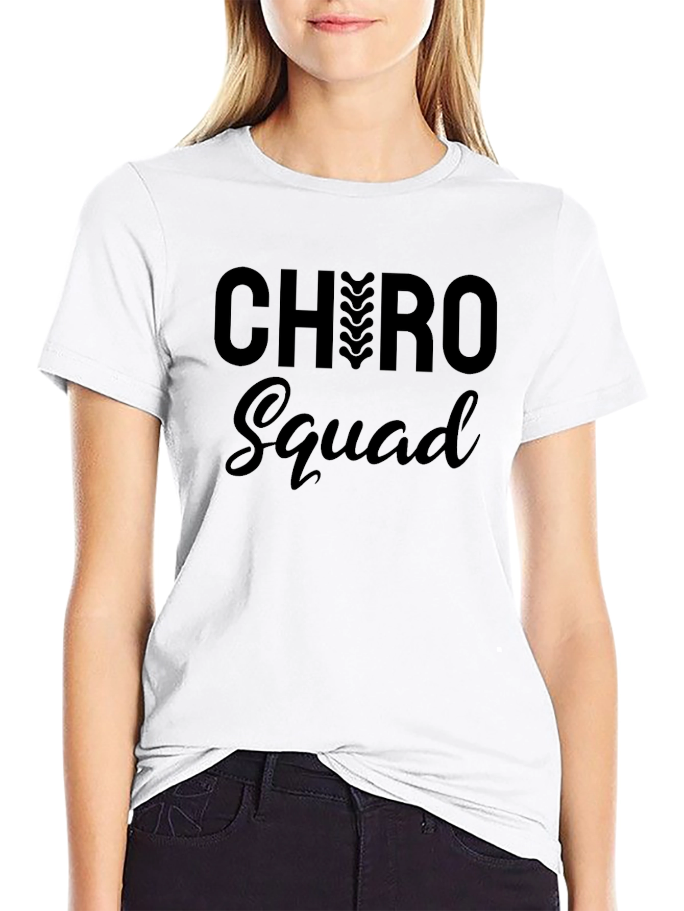 Chiro Squad Black T-Shirt Chiropractic Design