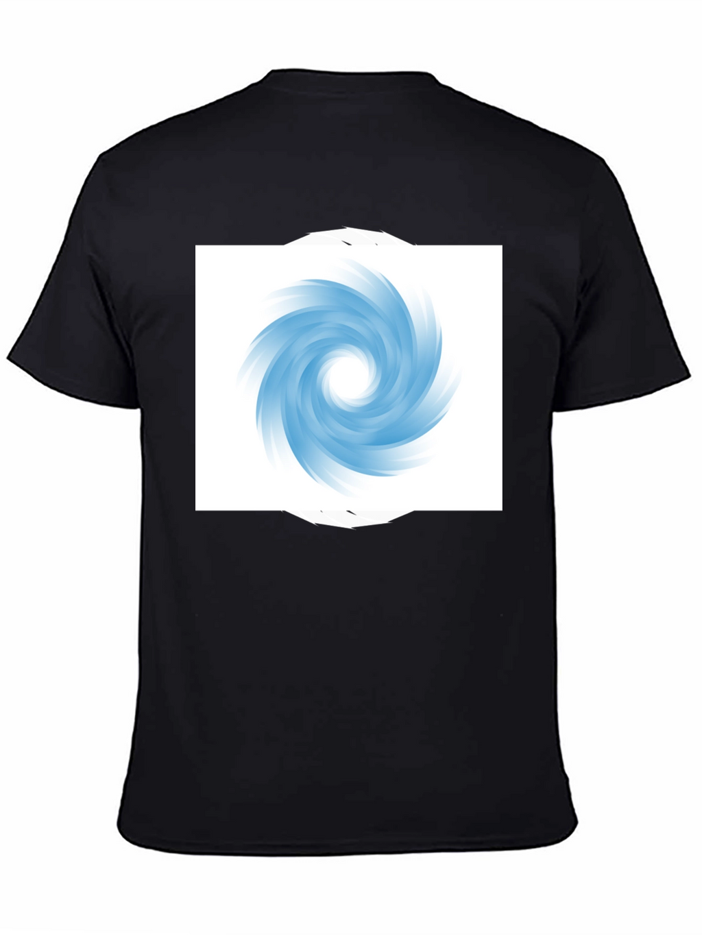 Black T-Shirt with Abstract Swirl Design