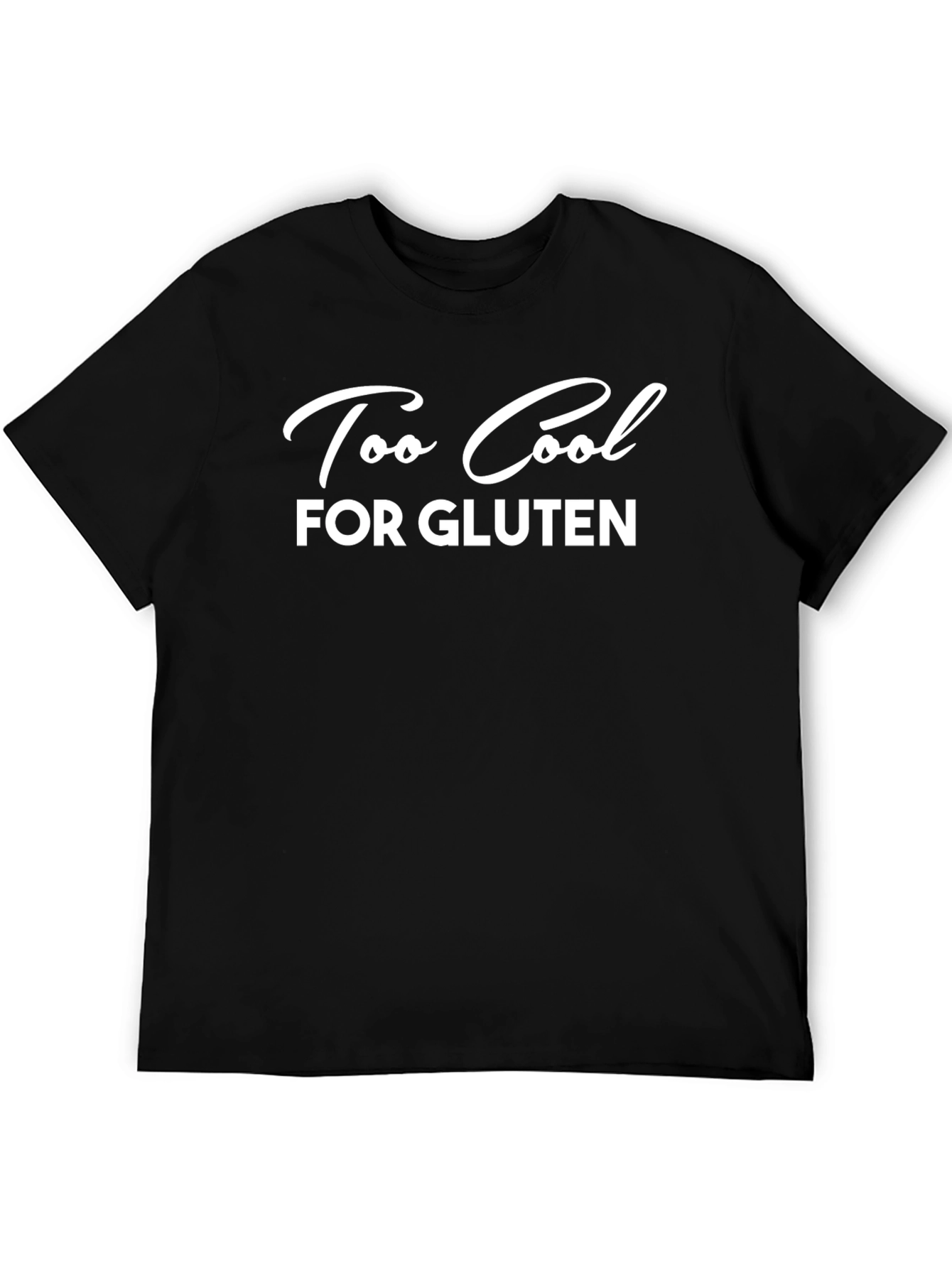 Too Cool For Gluten Black Graphic T-Shirt