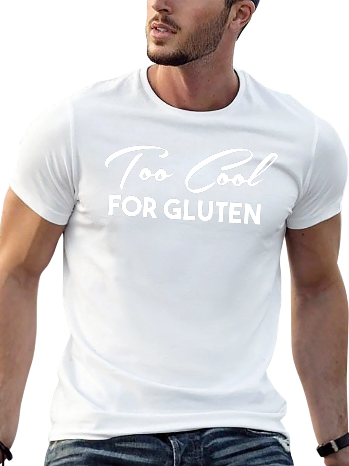 Too Cool For Gluten Black Graphic T-Shirt