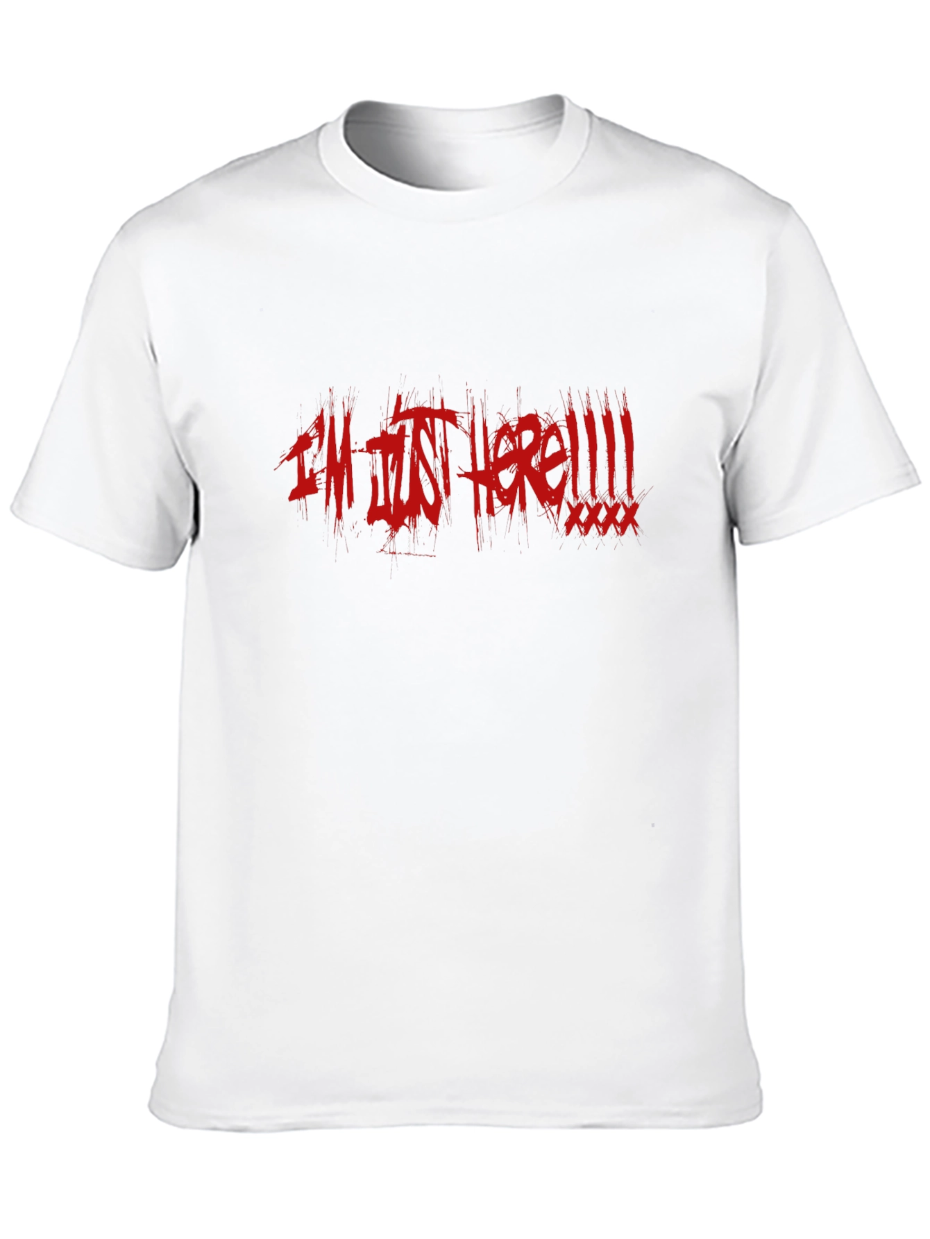 Im Just Here! Black Cotton Graphic Tee