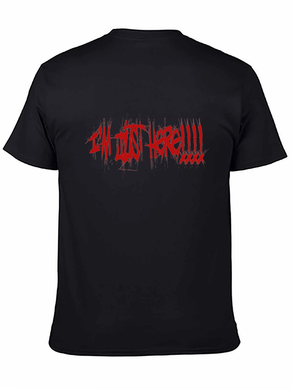 Im Just Here! Black Cotton Graphic Tee