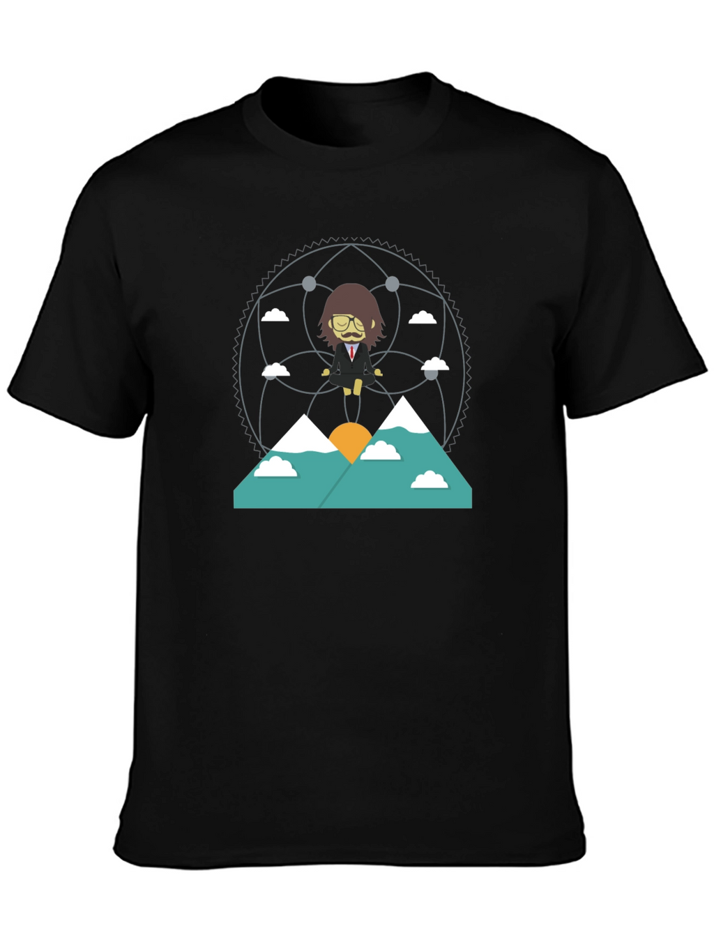 Zen Mountain Cartoon Graphic Tee