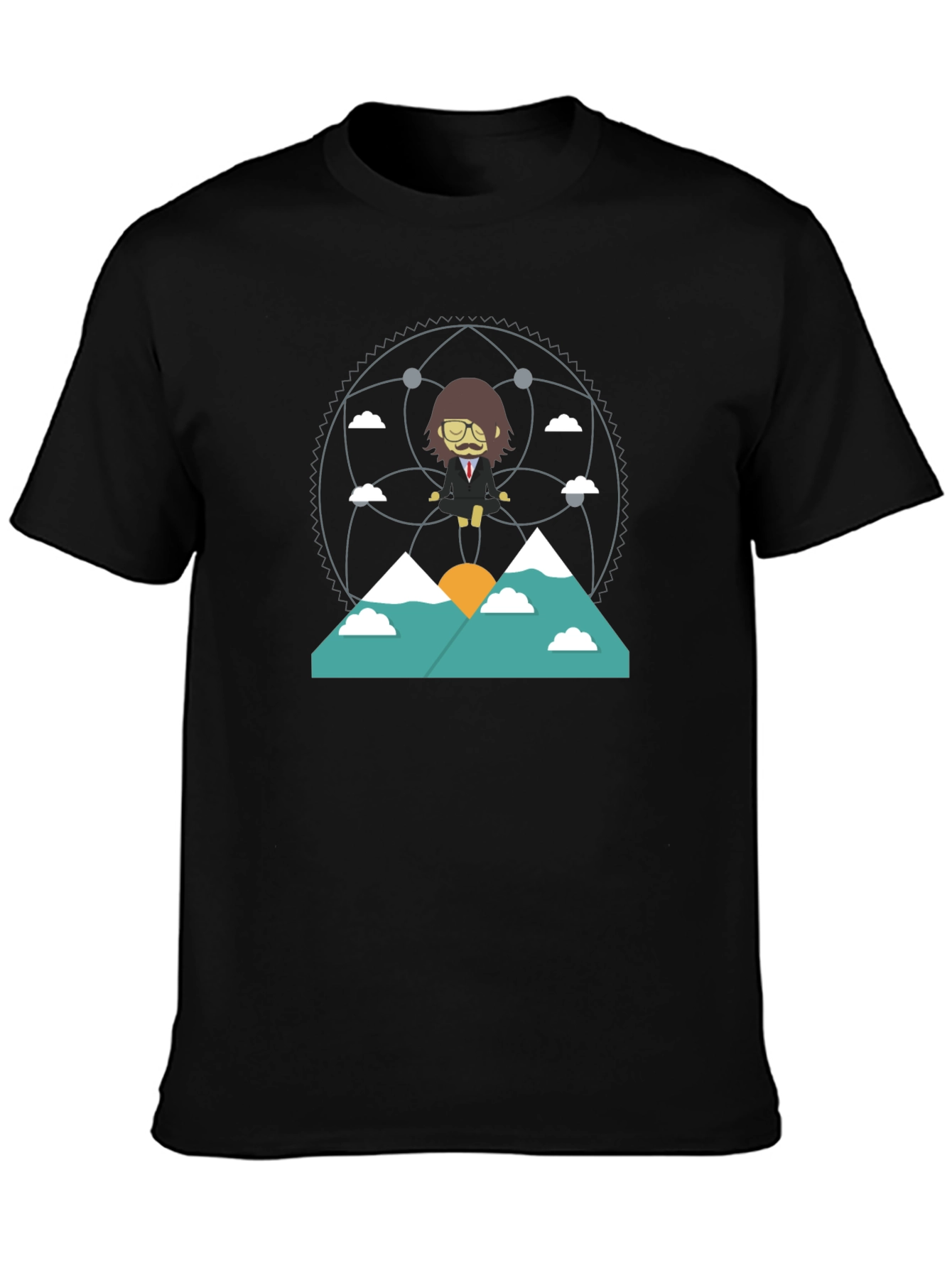 Zen Mountain Cartoon Graphic Tee