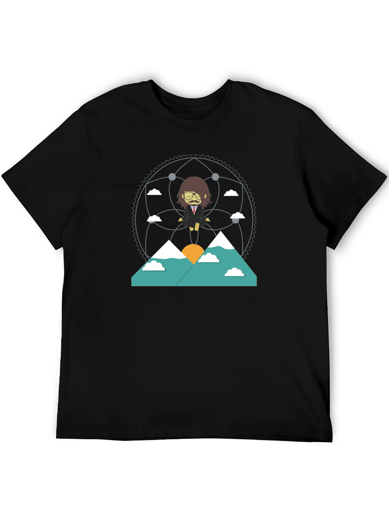 Zen Mountain Cartoon Graphic Tee