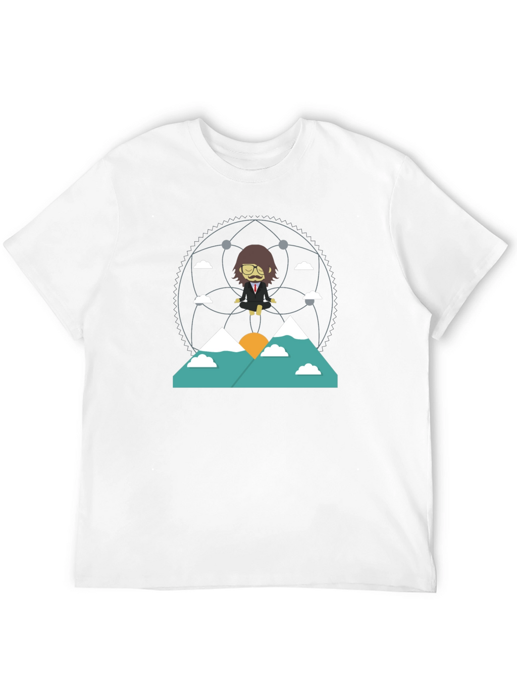 Zen Mountain Cartoon Graphic Tee