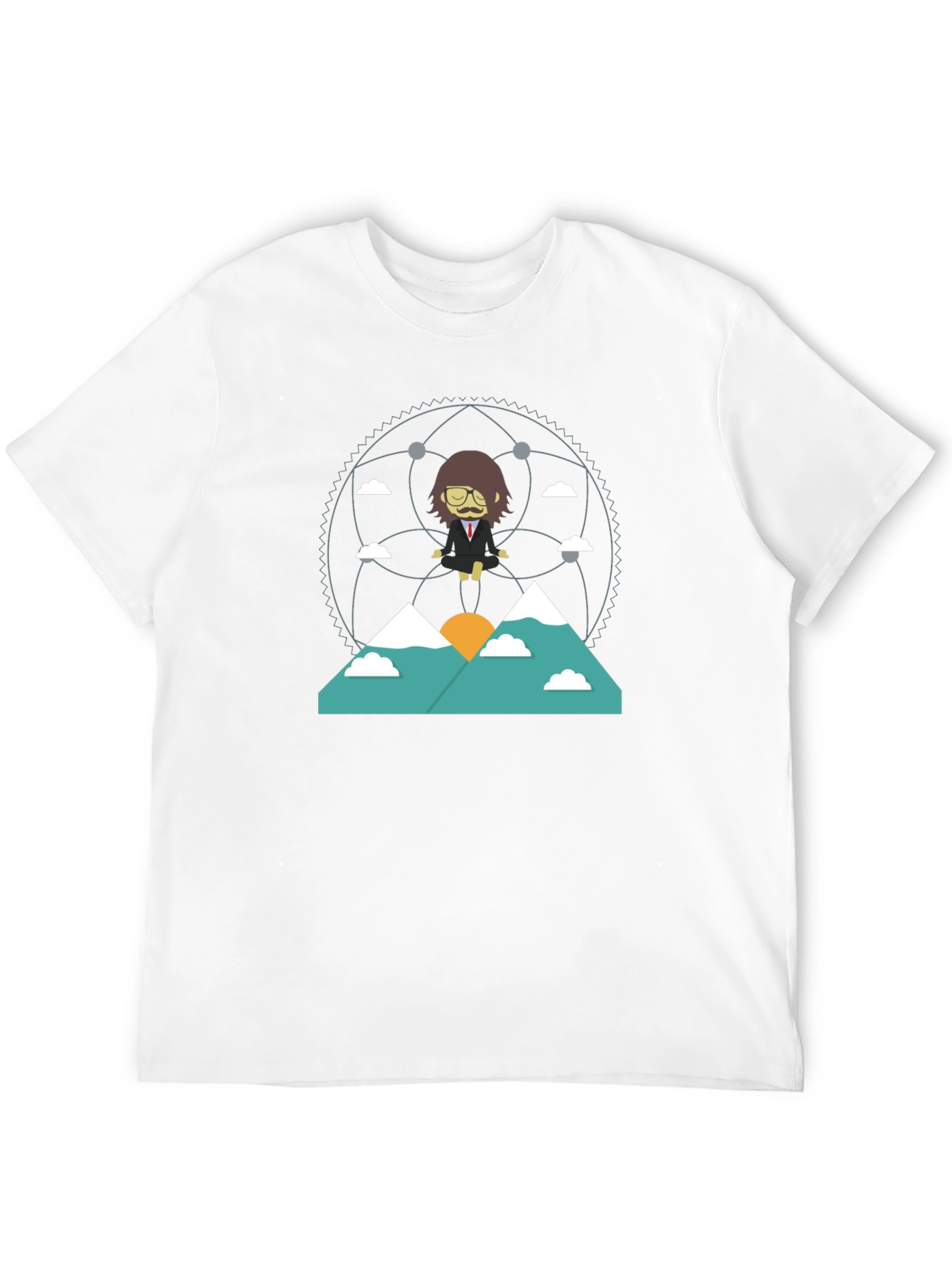 Zen Mountain Cartoon Graphic Tee