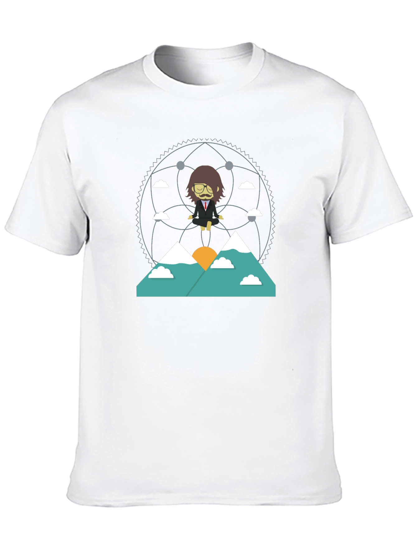 Zen Mountain Cartoon Graphic Tee