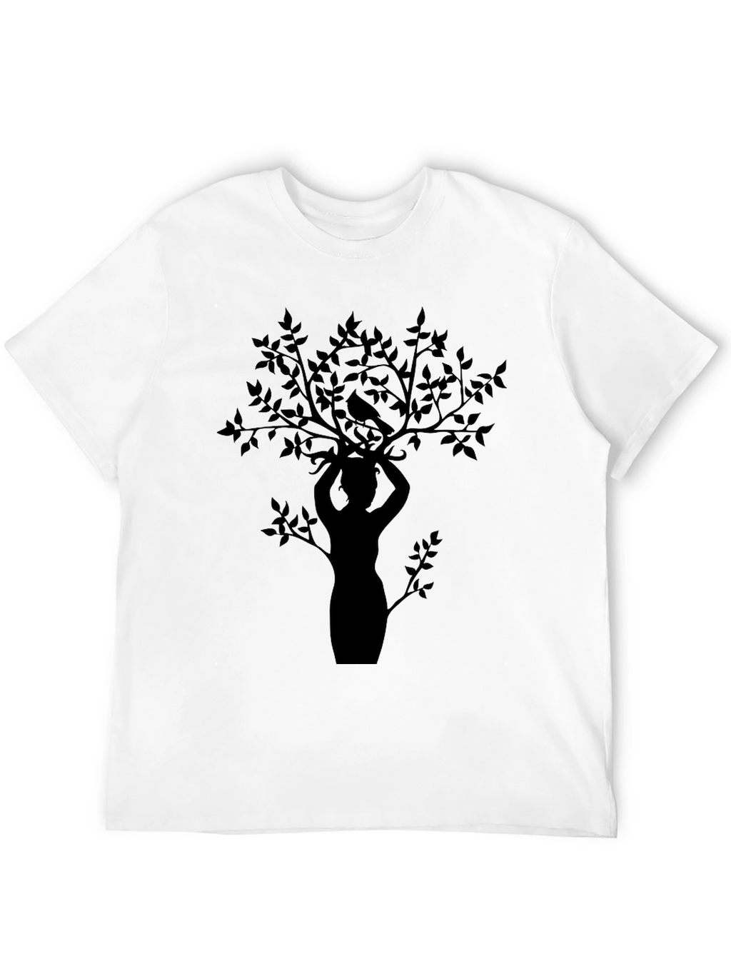 Nature Silhouette Graphic Tee - Black Cotton Blend