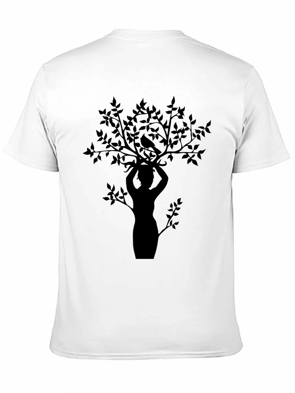 Nature Silhouette Graphic Tee - Black Cotton Blend