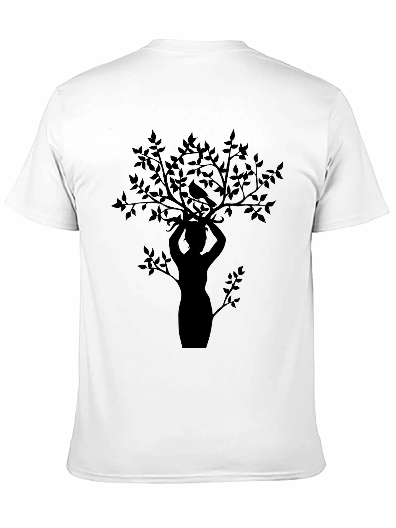 Nature Silhouette Graphic Tee - Black Cotton Blend