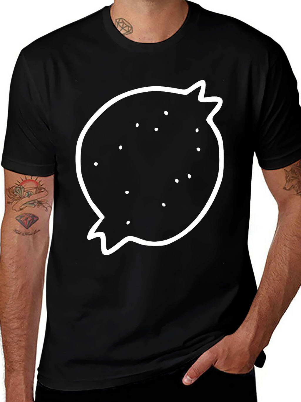 Pomegranate Graphic T-Shirt - Black Crew Neck