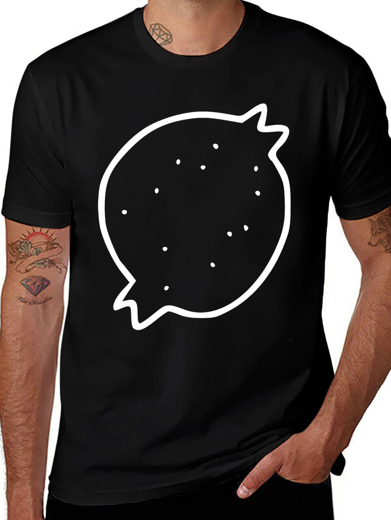Pomegranate Graphic T-Shirt - Black Crew Neck