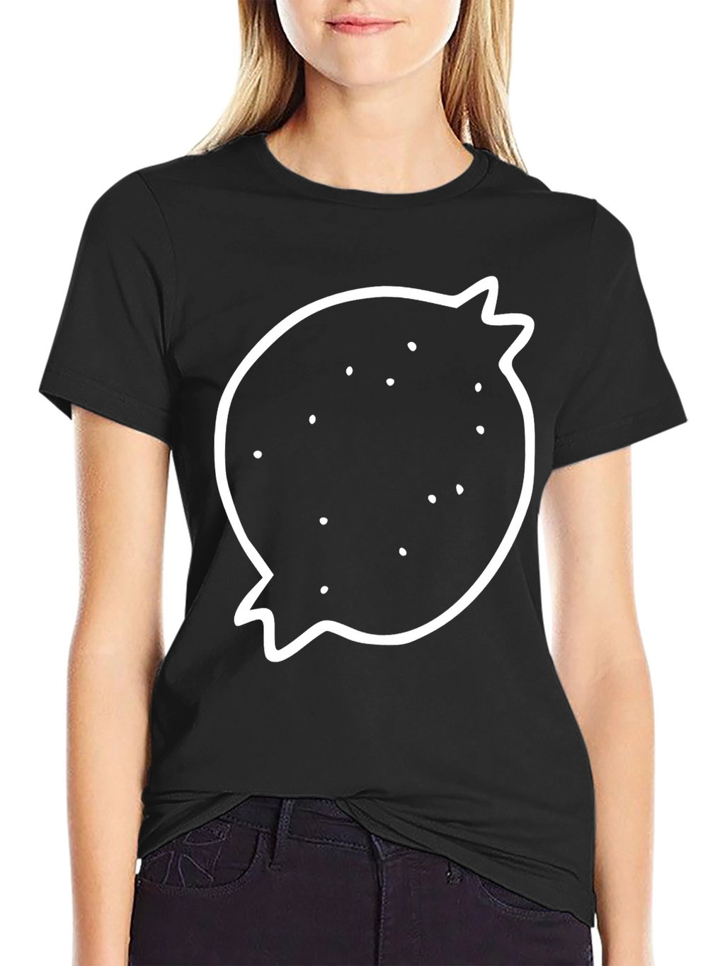 Pomegranate Graphic T-Shirt - Black Crew Neck