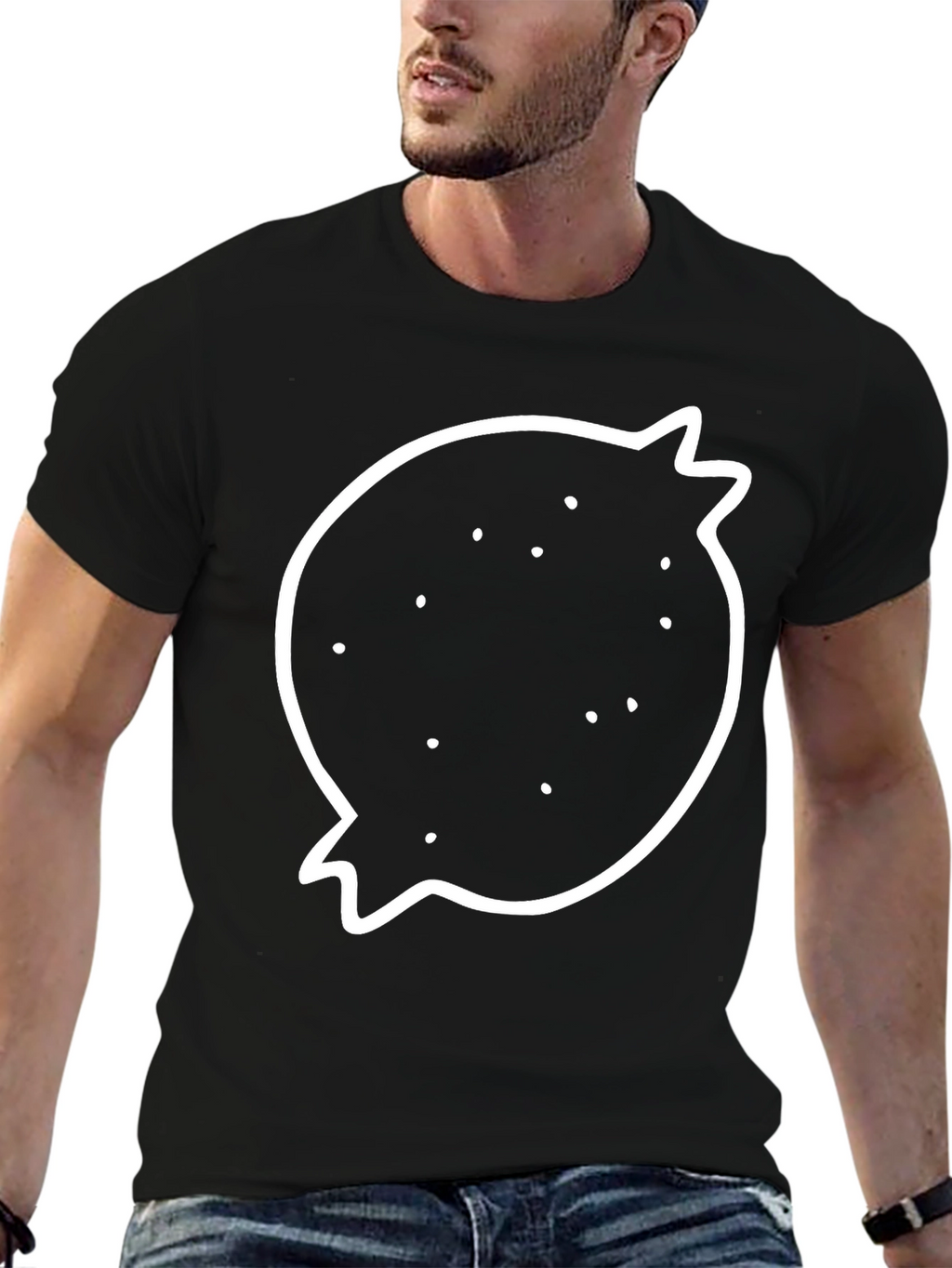 Pomegranate Graphic T-Shirt - Black Crew Neck