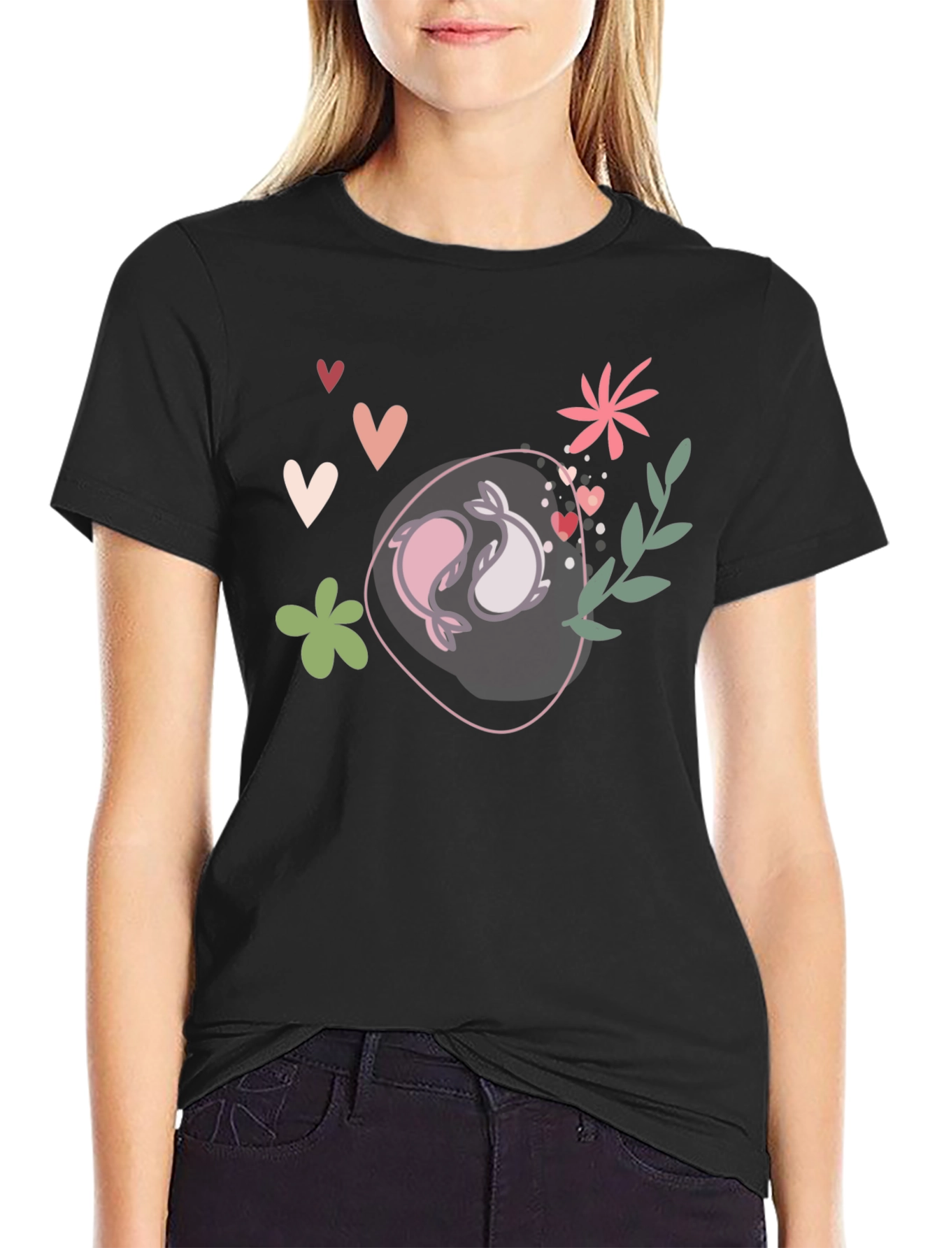 Yin Yang Dolphins Graphic Tee