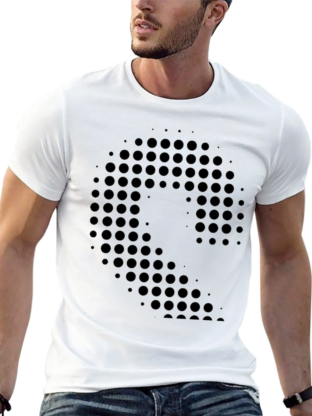 Modern Graphic Print Black T-Shirt