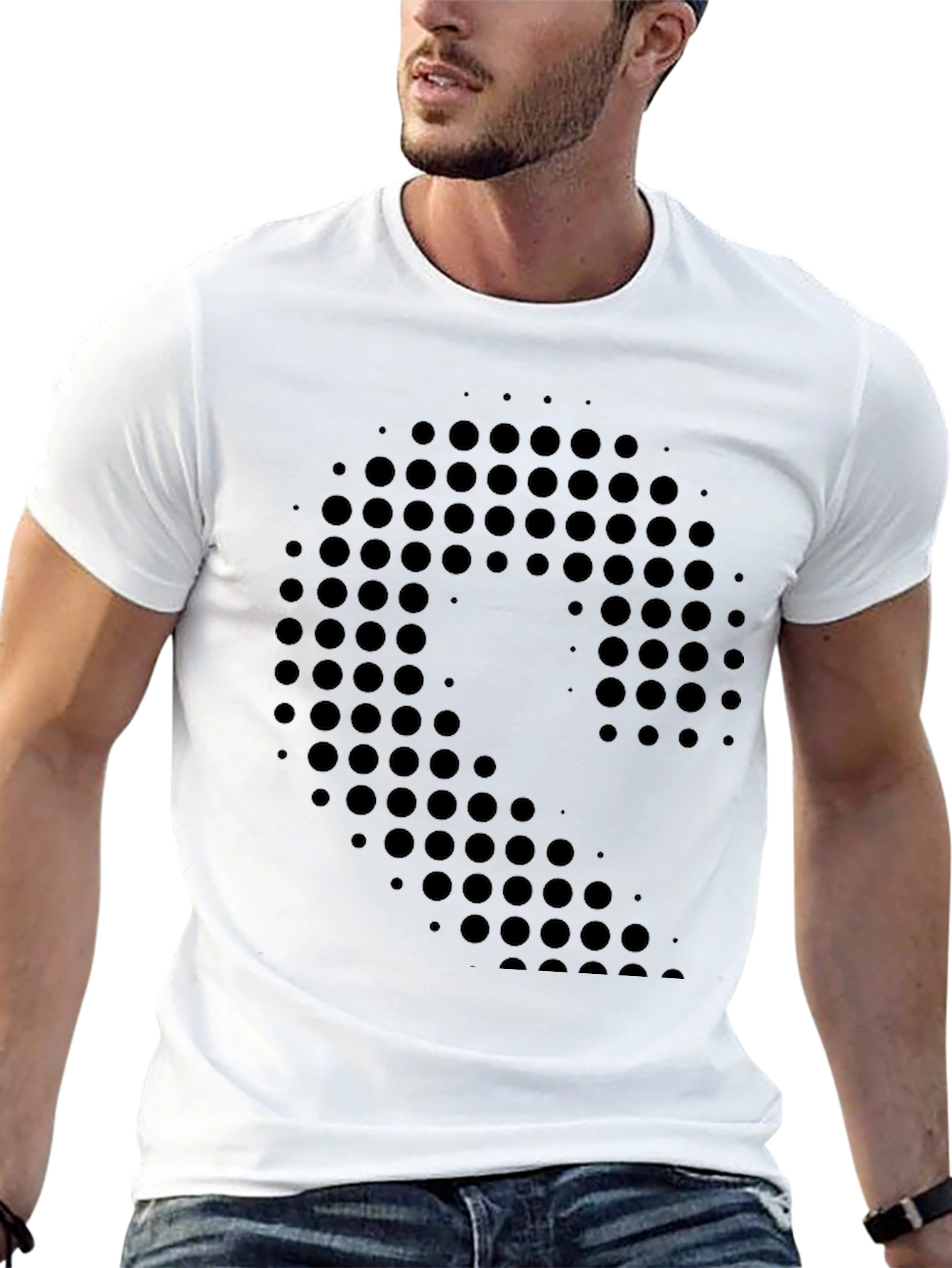 Modern Graphic Print Black T-Shirt