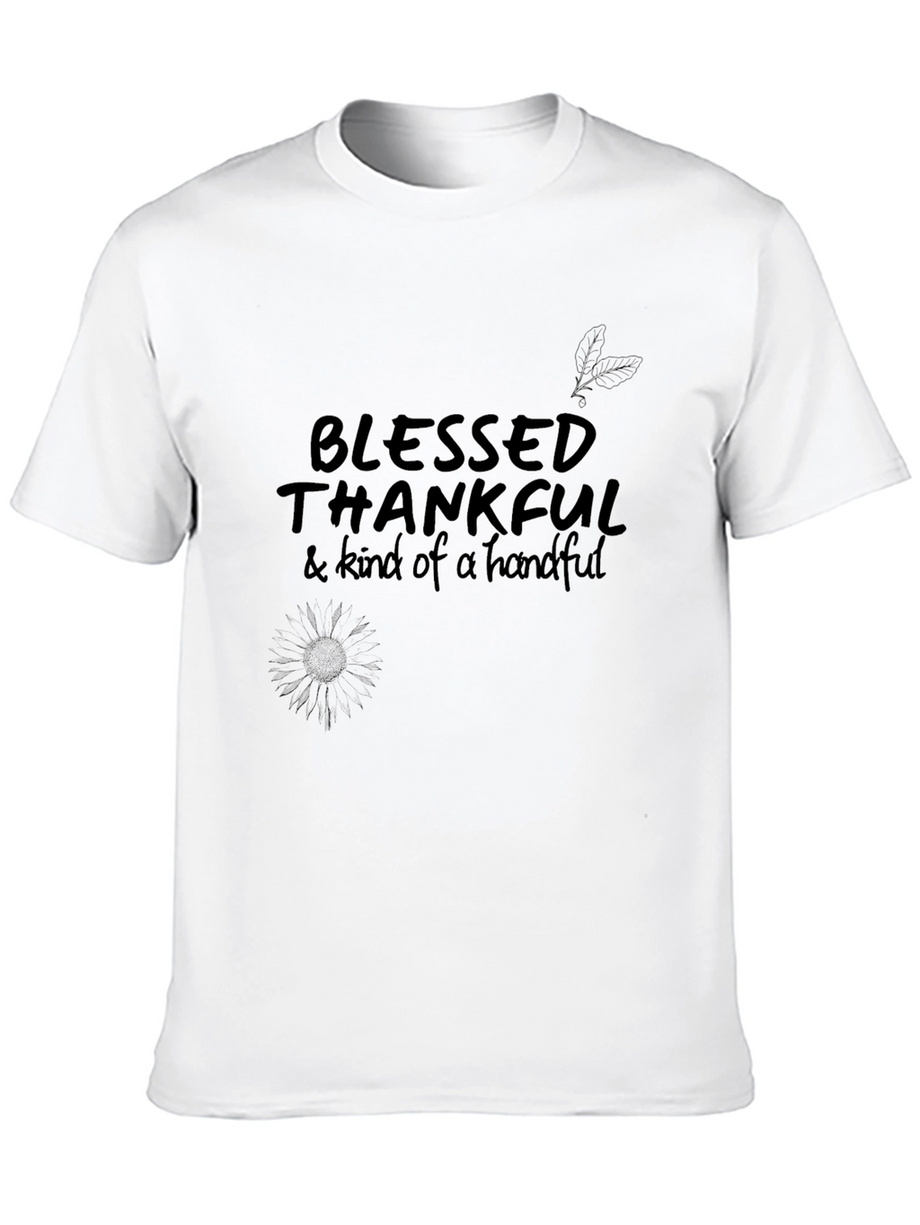 Blessed Thankful Graphic Tee - Black
