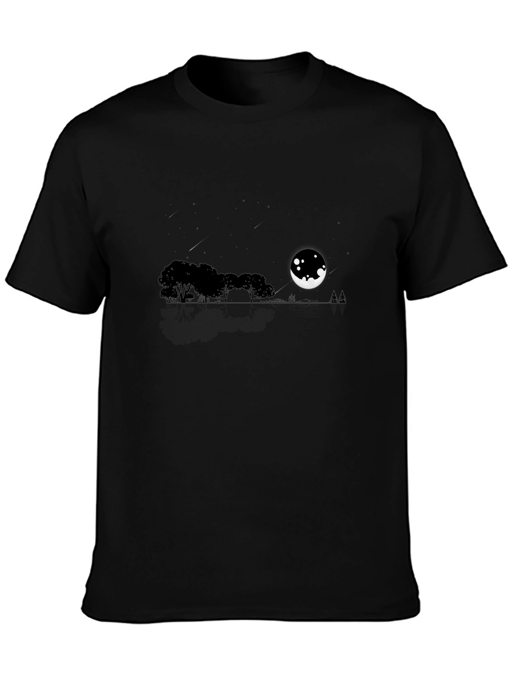Mens Black Moonlit Landscape T-Shirt