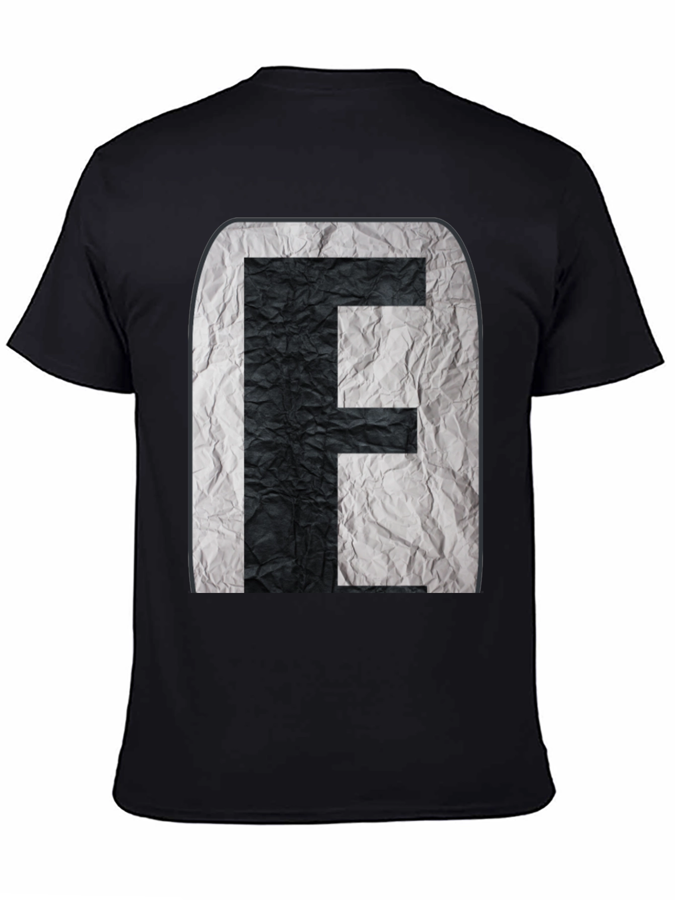 Abstract Initial F Graphic Black Tee