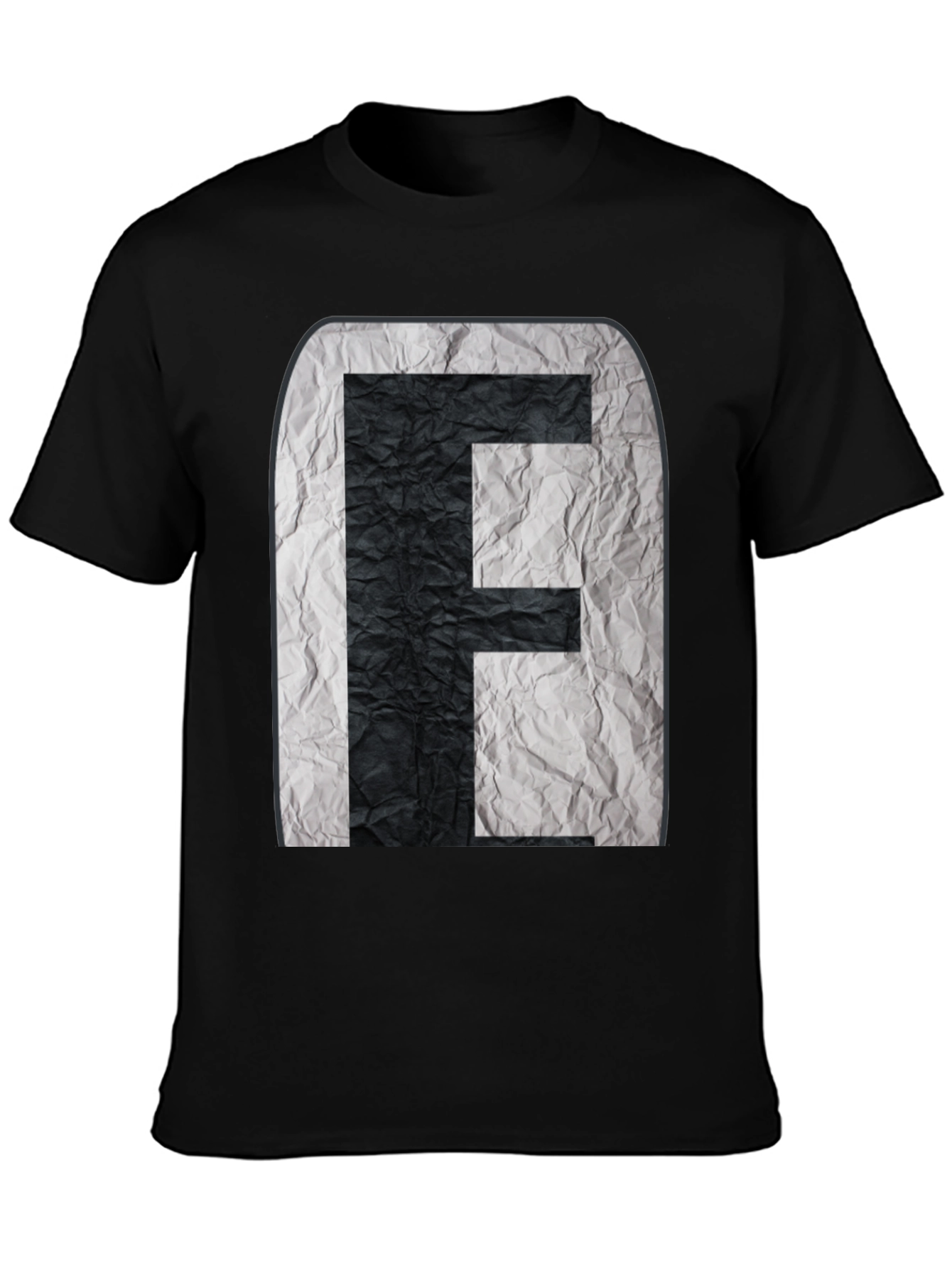 Abstract Initial F Graphic Black Tee