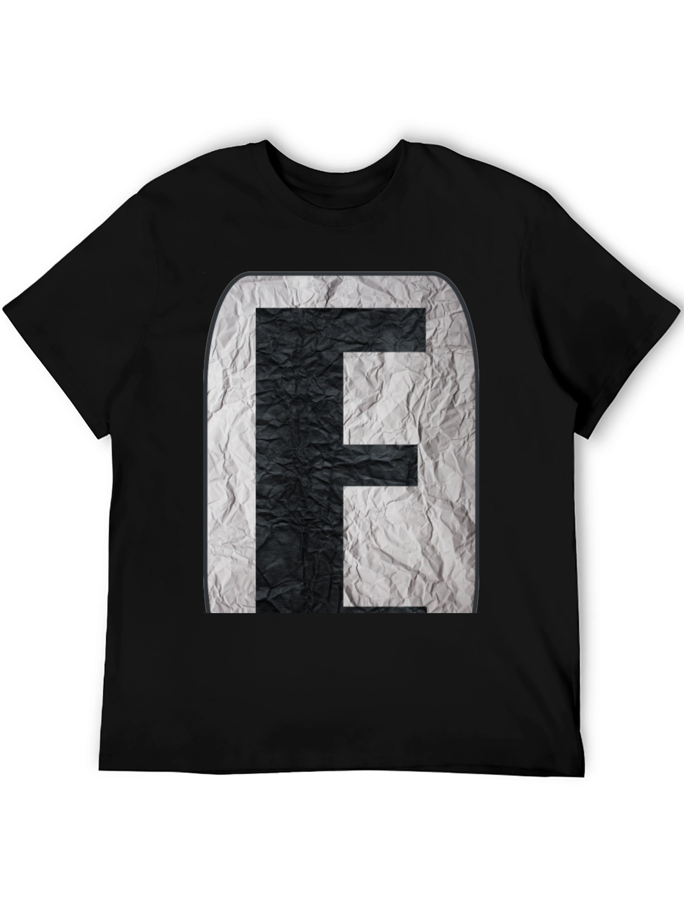 Abstract Initial F Graphic Black Tee