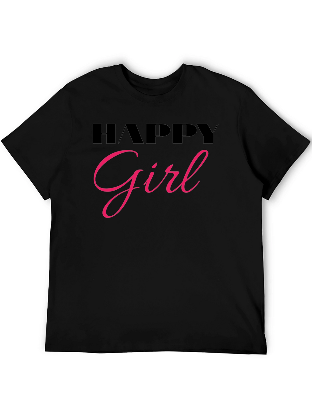Happy Girl Black T-Shirt