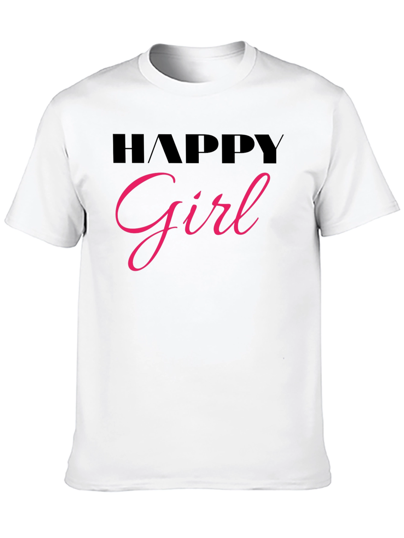 Happy Girl Black T-Shirt