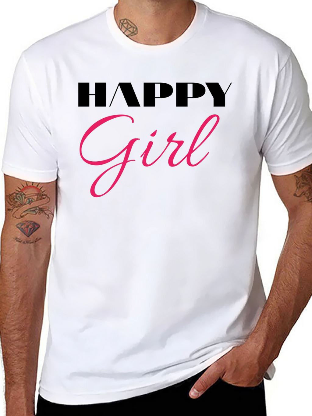 Happy Girl Black T-Shirt