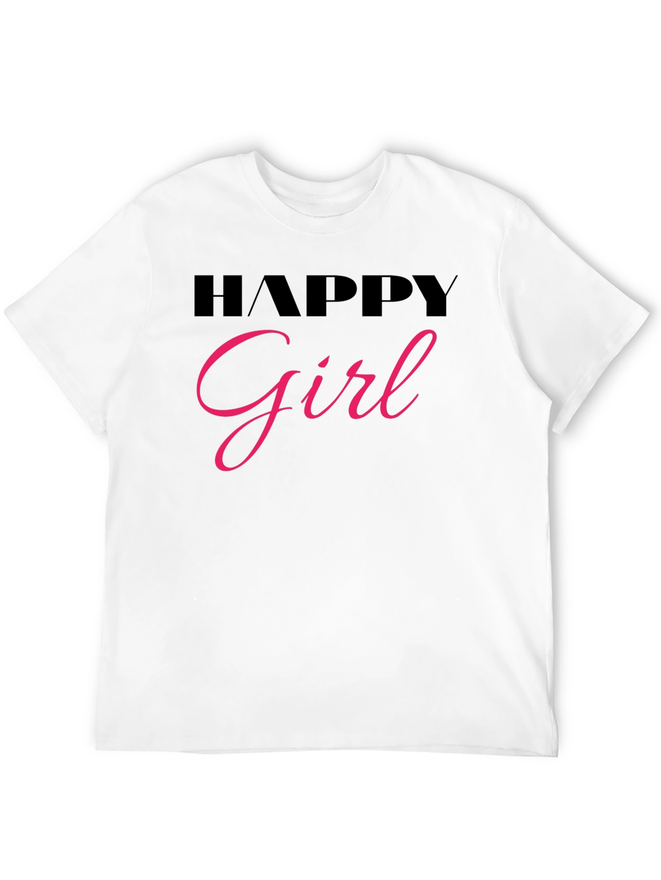 Happy Girl Black T-Shirt
