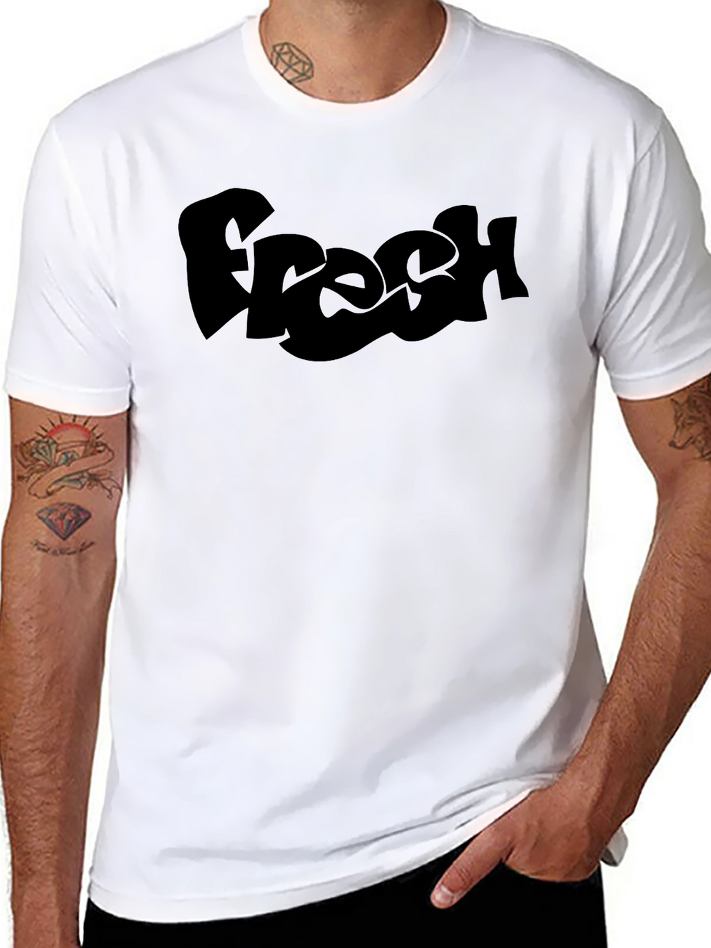 Fresh Graphic Tee - Black Cotton T-Shirt
