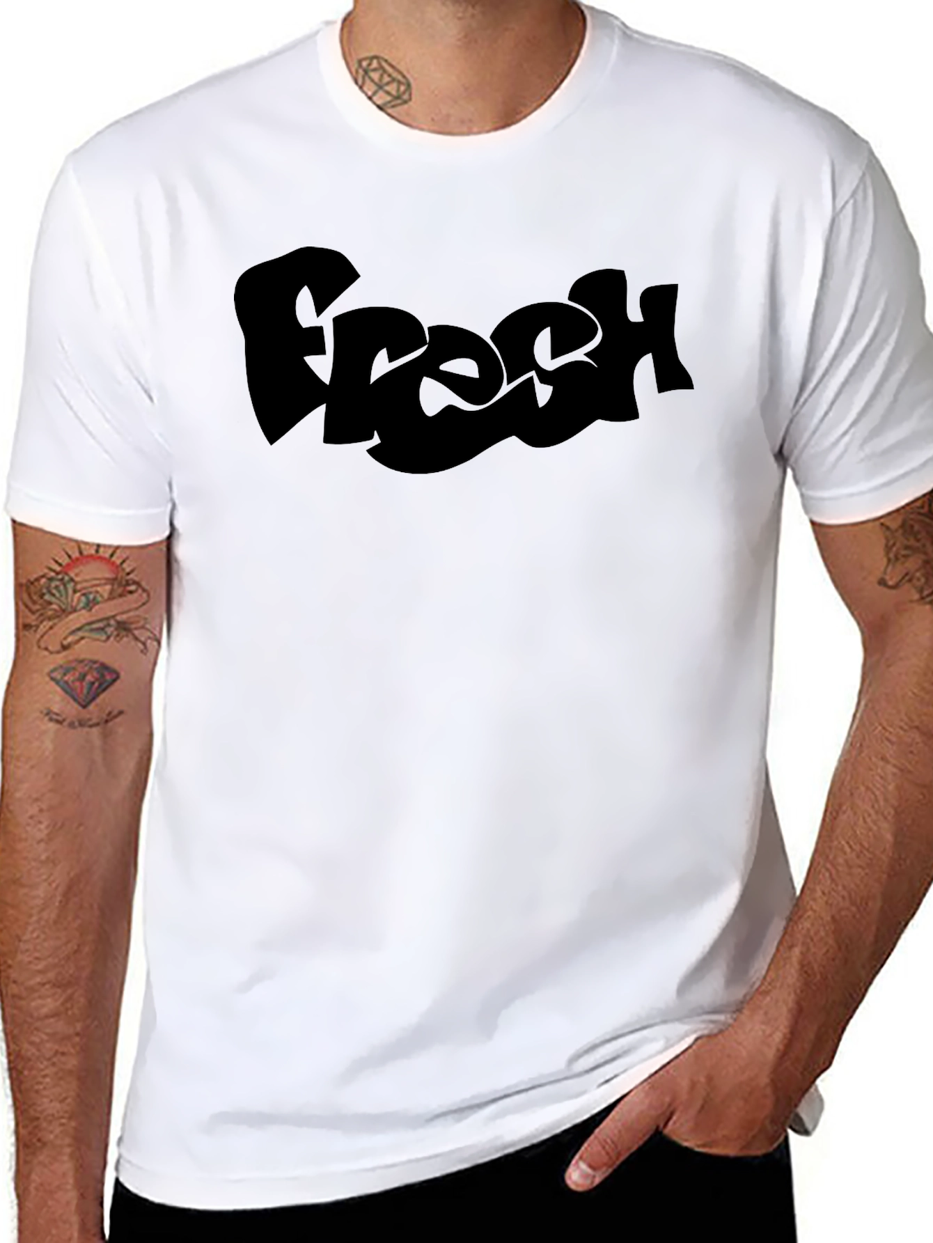 Fresh Graphic Tee - Black Cotton T-Shirt