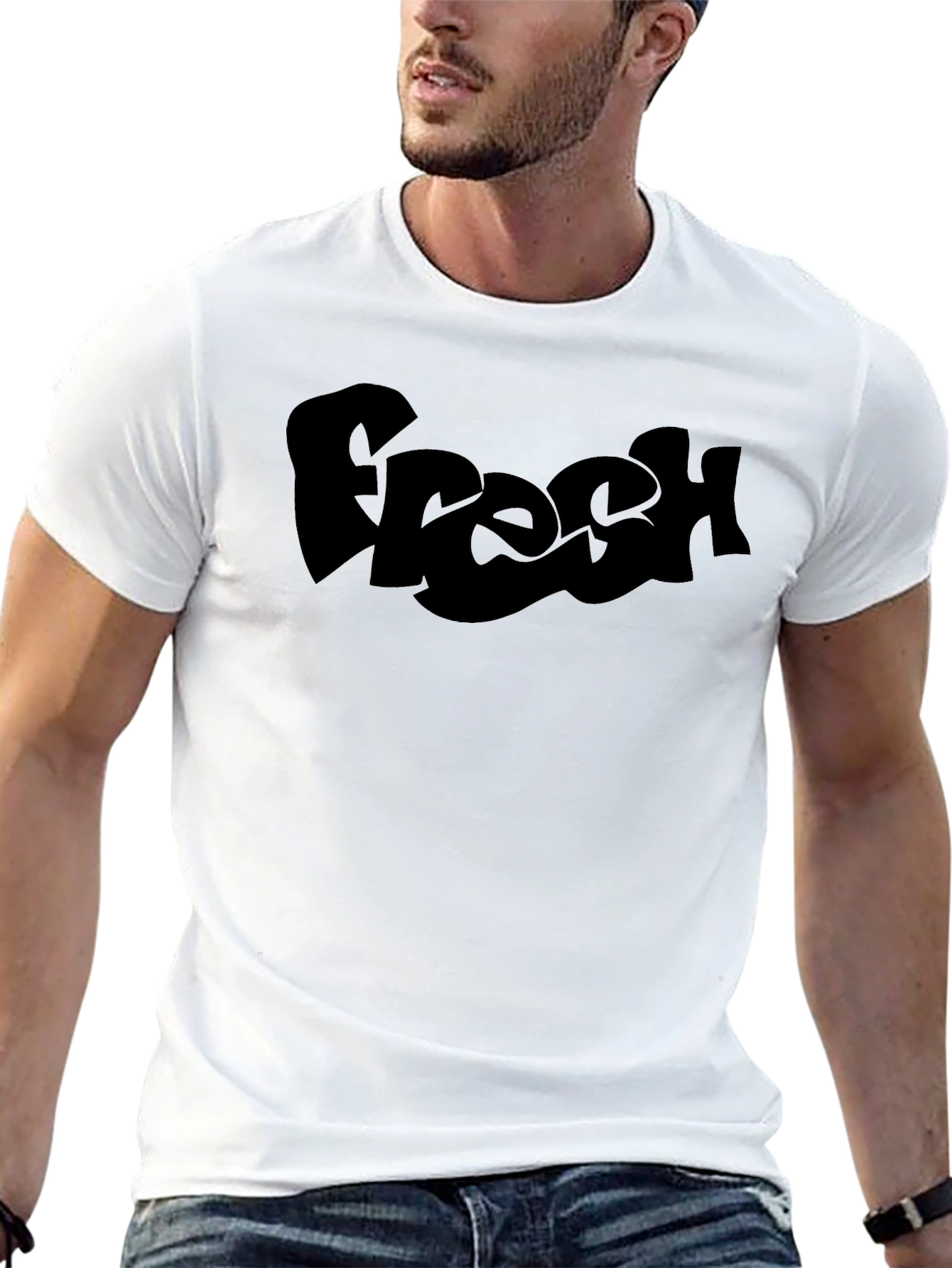 Fresh Graphic Tee - Black Cotton T-Shirt