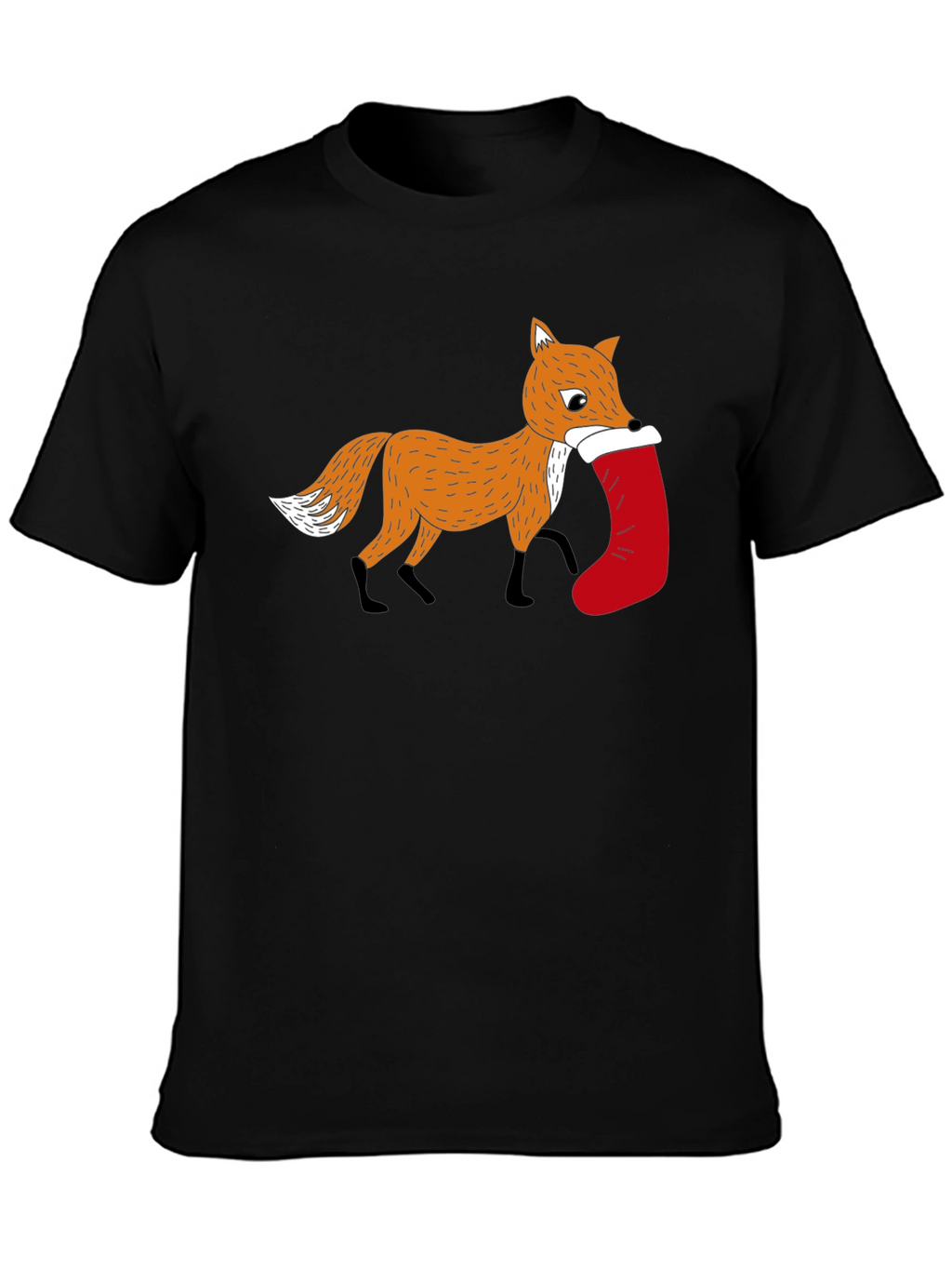 Fox with Stocking Graphic Tee - Holiday Style