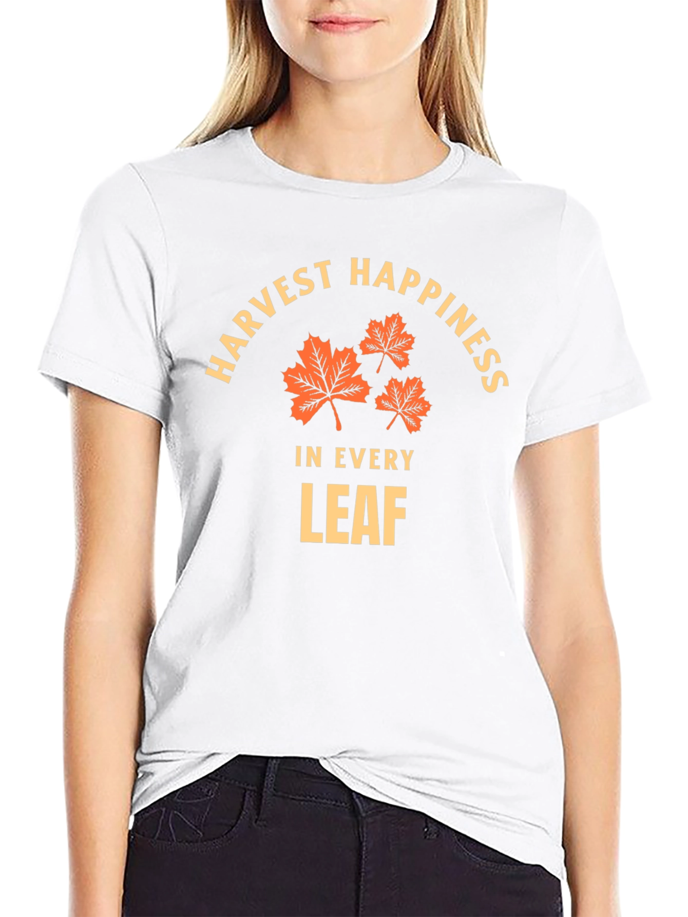 Harvest Happiness T-Shirt - Fall Leaves Design