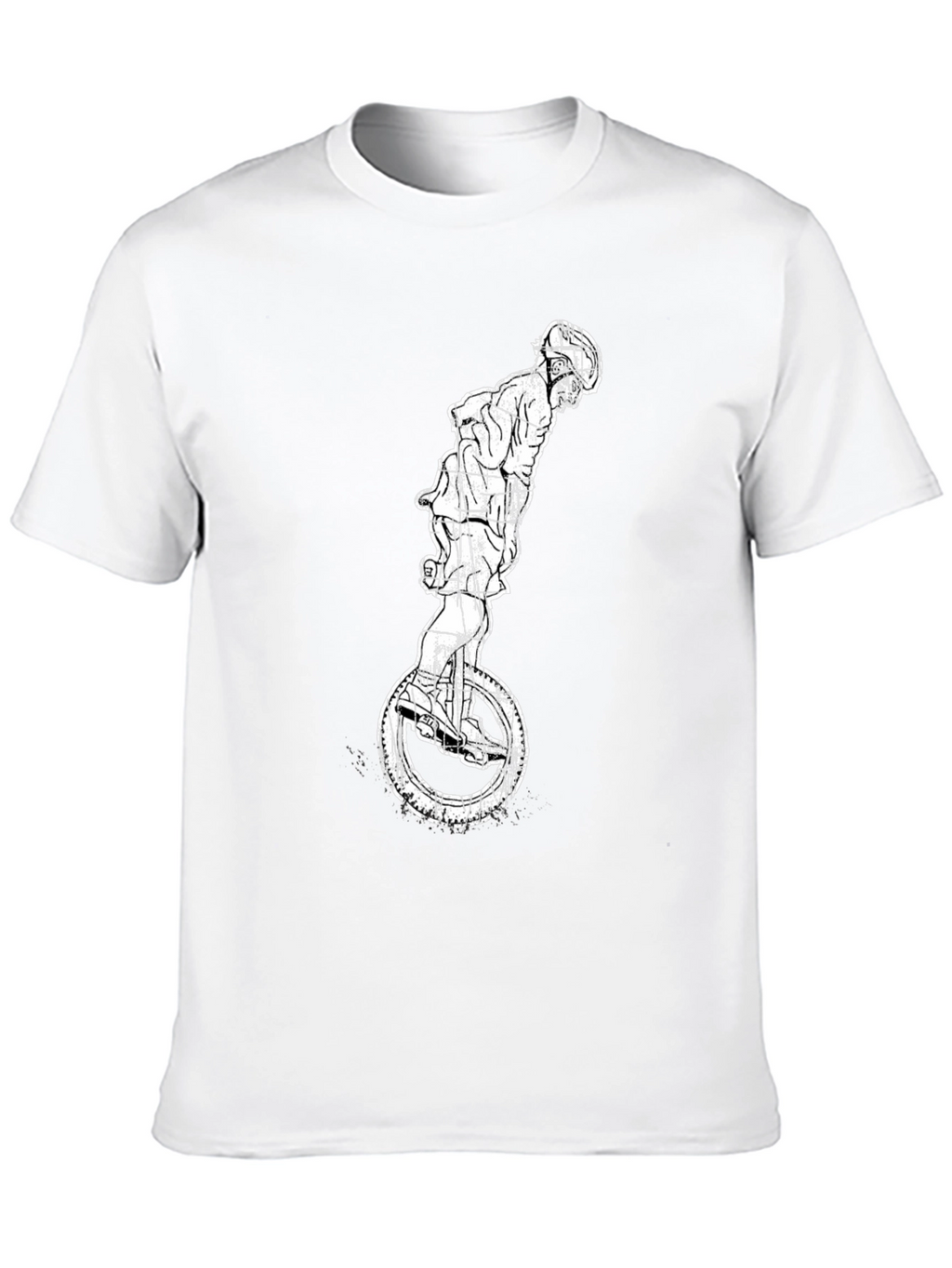 Unicycle Rider Graphic Tee - Cool Black T-Shirt