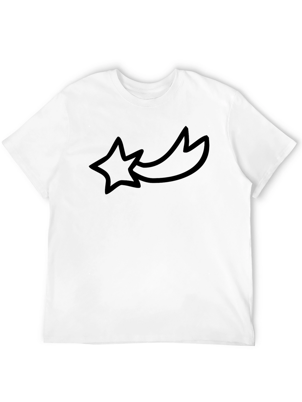 Black Graphic Tee - Shooting Star Design