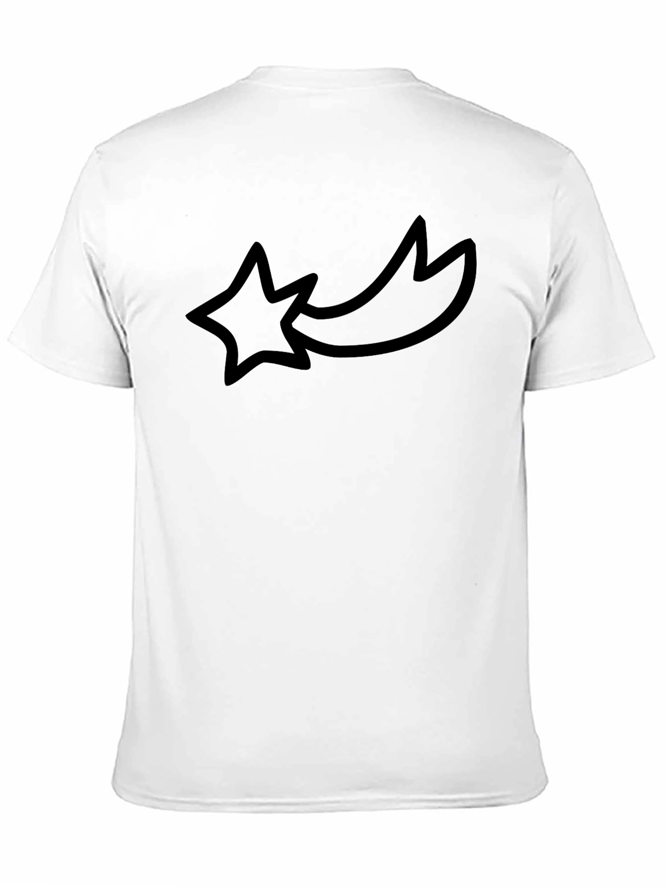 Black Graphic Tee - Shooting Star Design