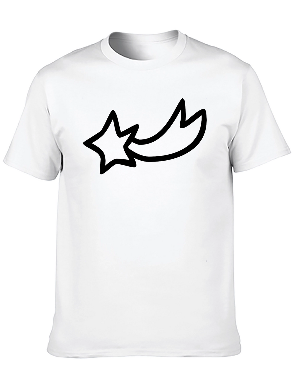 Black Graphic Tee - Shooting Star Design