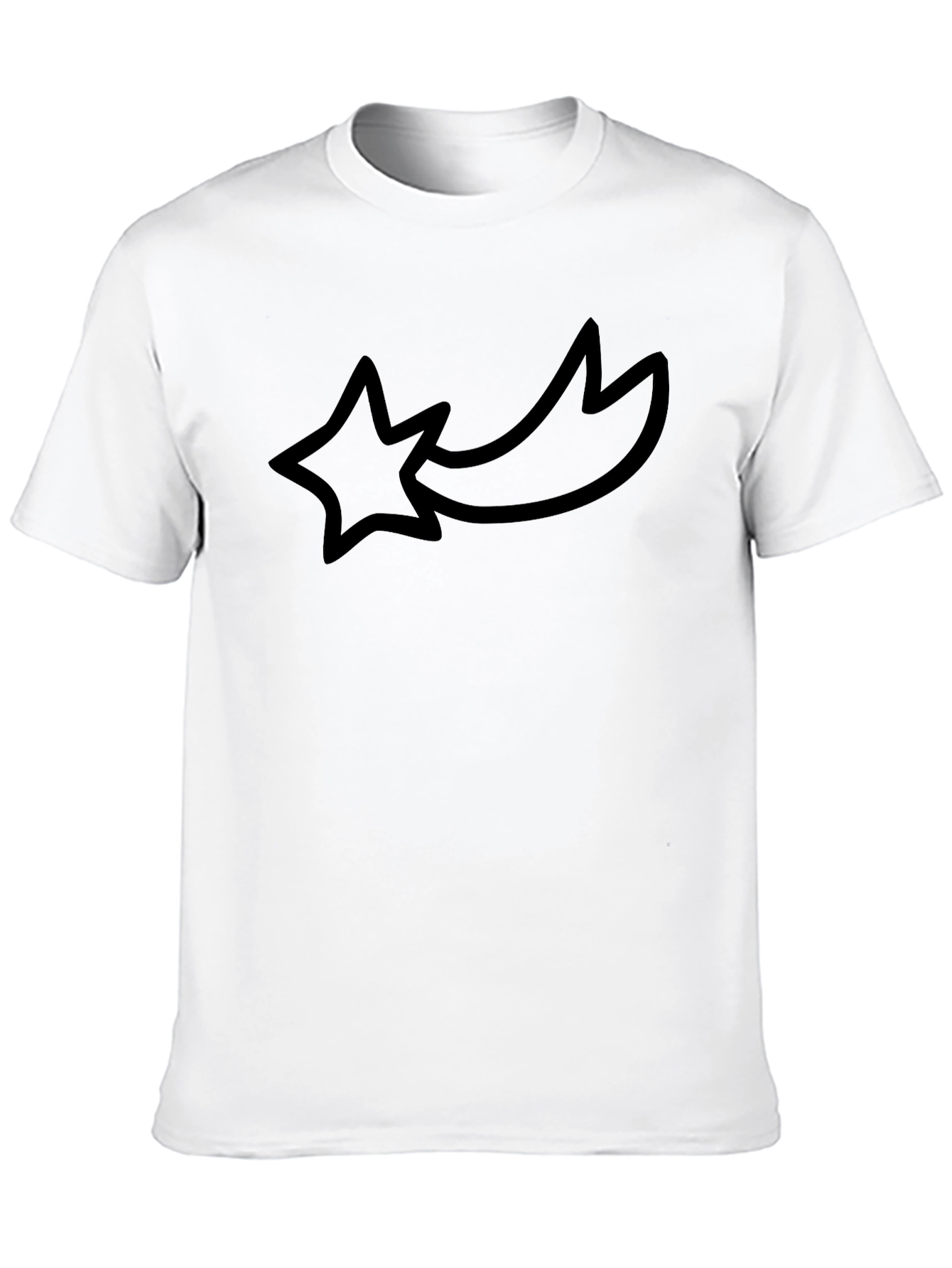 Black Graphic Tee - Shooting Star Design