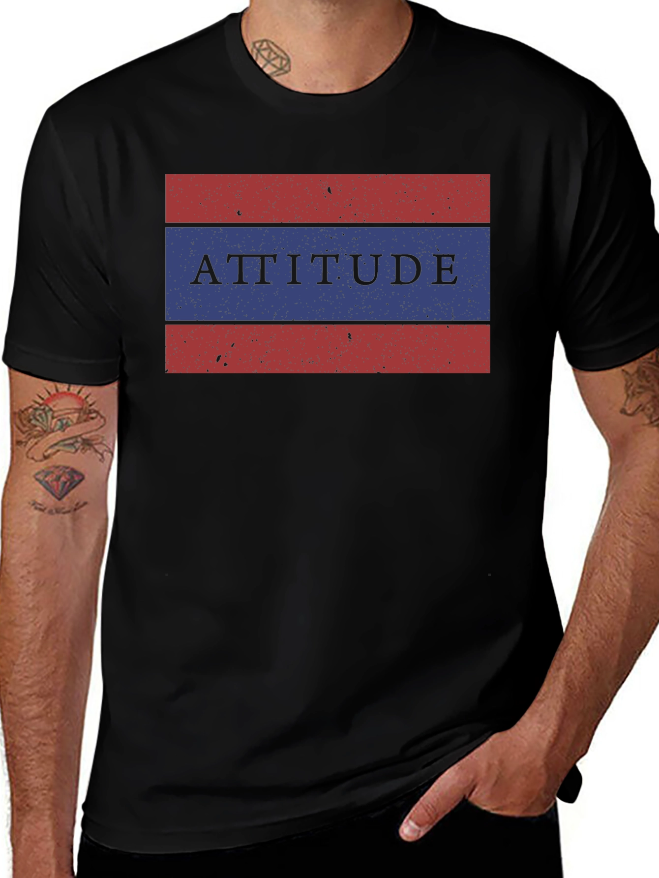 Attitude Graphic Tee - Black Casual T-Shirt