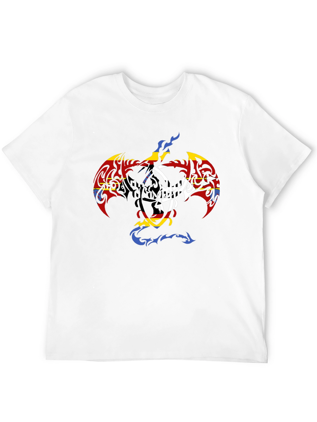 Tribal Dragon Graphic Black T-Shirt