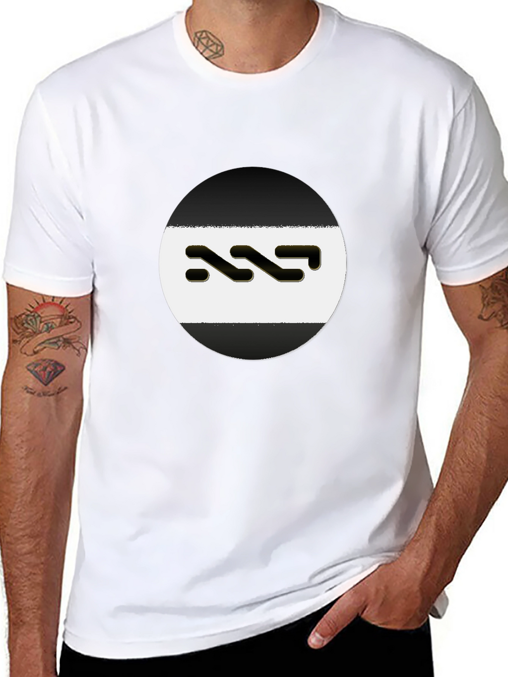 Modern Black T-Shirt with Unique Logo Design